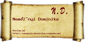 Neményi Dominika névjegykártya